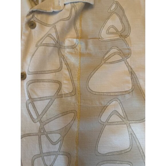 Tommy Bahama Silk Tan Beige Hawaiian Polynesian Botanical Shirt Size XX Large - Picture 4 of 6